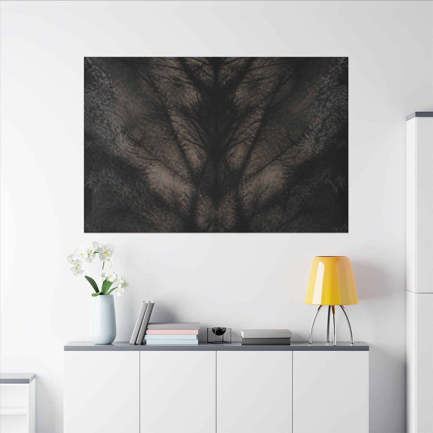 Seijaku Shadow Play Canvas Art - Dark Japandi Charcoal Ink