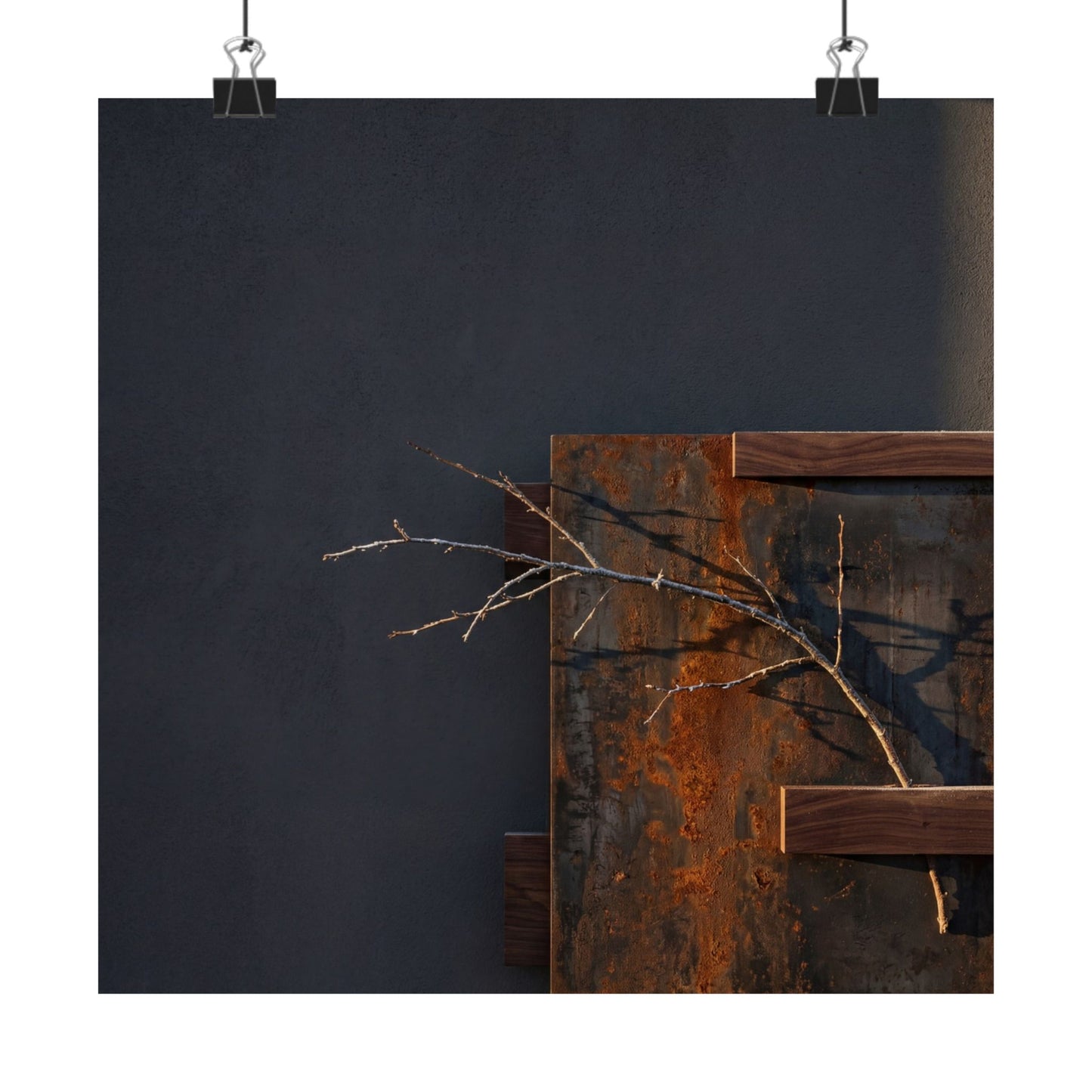 Ma Rust Patina Wall Art Print - Dark Japandi Dark Texture Art Print