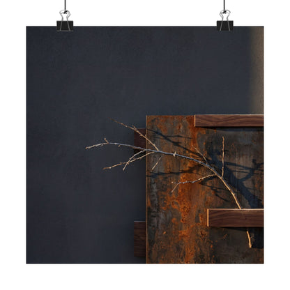 Ma Rust Patina Wall Art Print - Dark Japandi Dark Texture Art Print