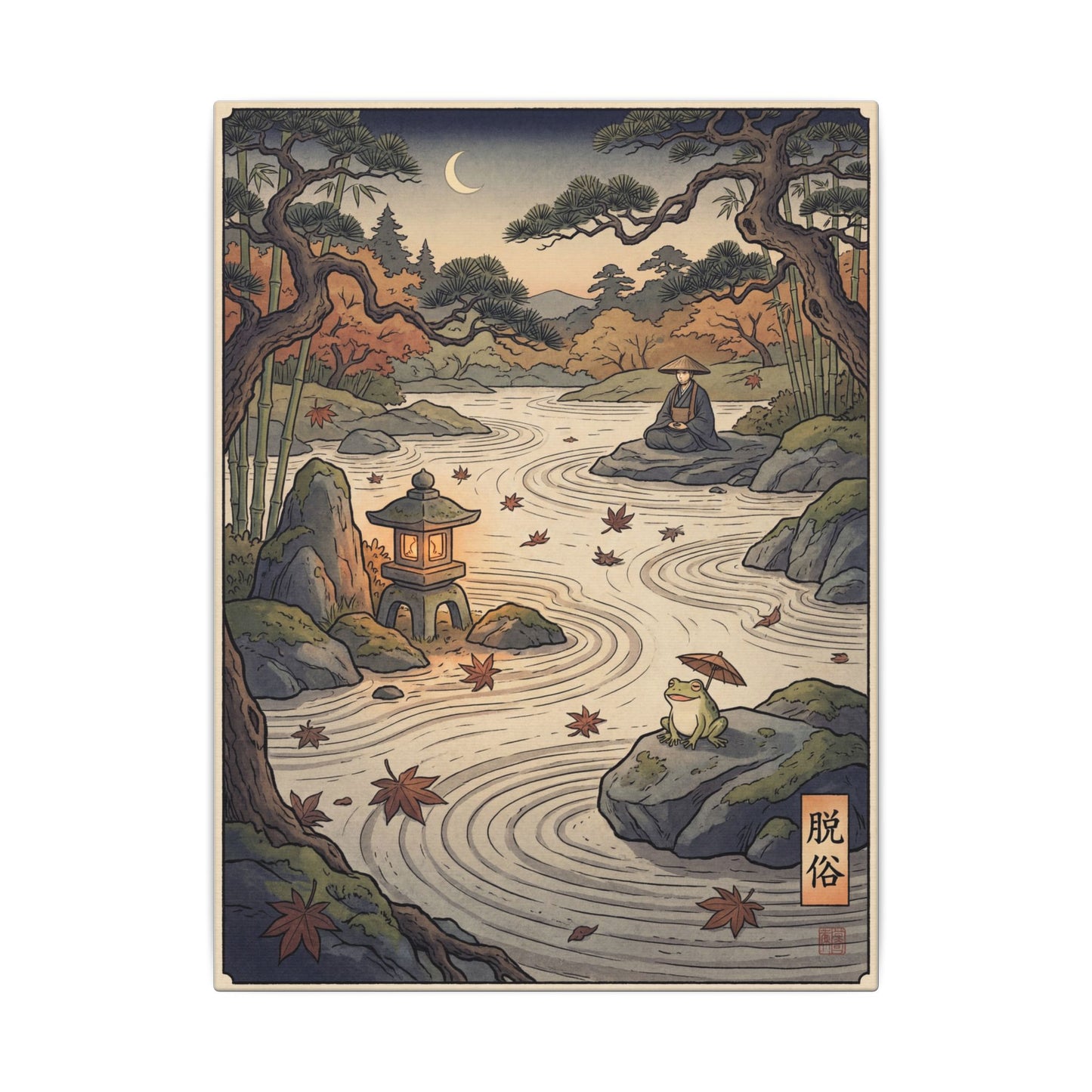 Rock Garden Autumn Canvas Art | Zen Serene Design