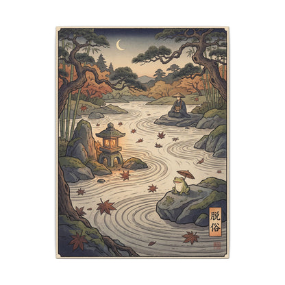 Rock Garden Autumn Canvas Art | Zen Serene Design