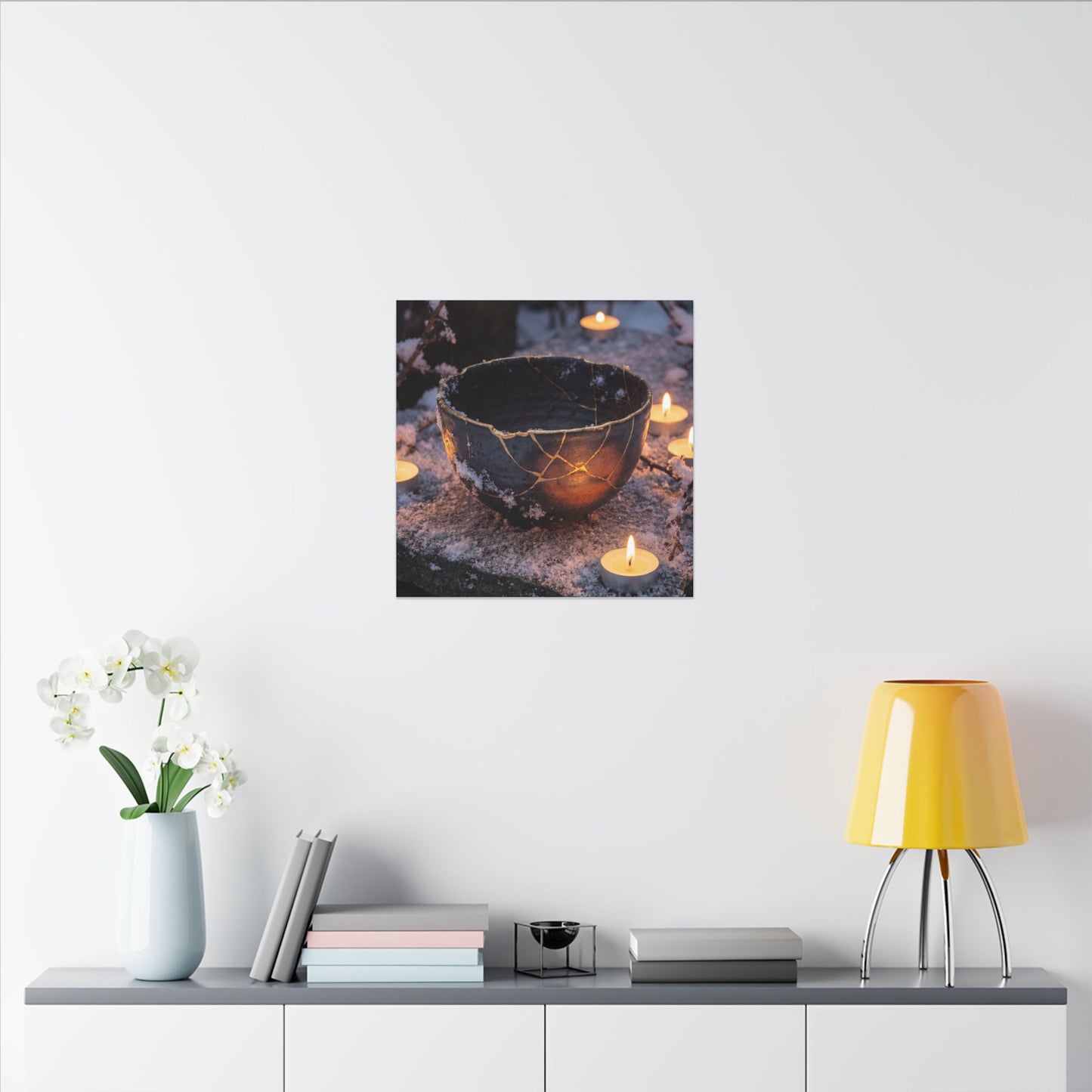 Ceramic Bowl Gold Repair Canvas Art | Beautiful Kintsugi Art