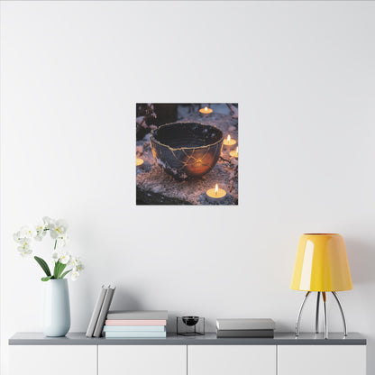 Ceramic Bowl Gold Repair Canvas Art | Beautiful Kintsugi Art
