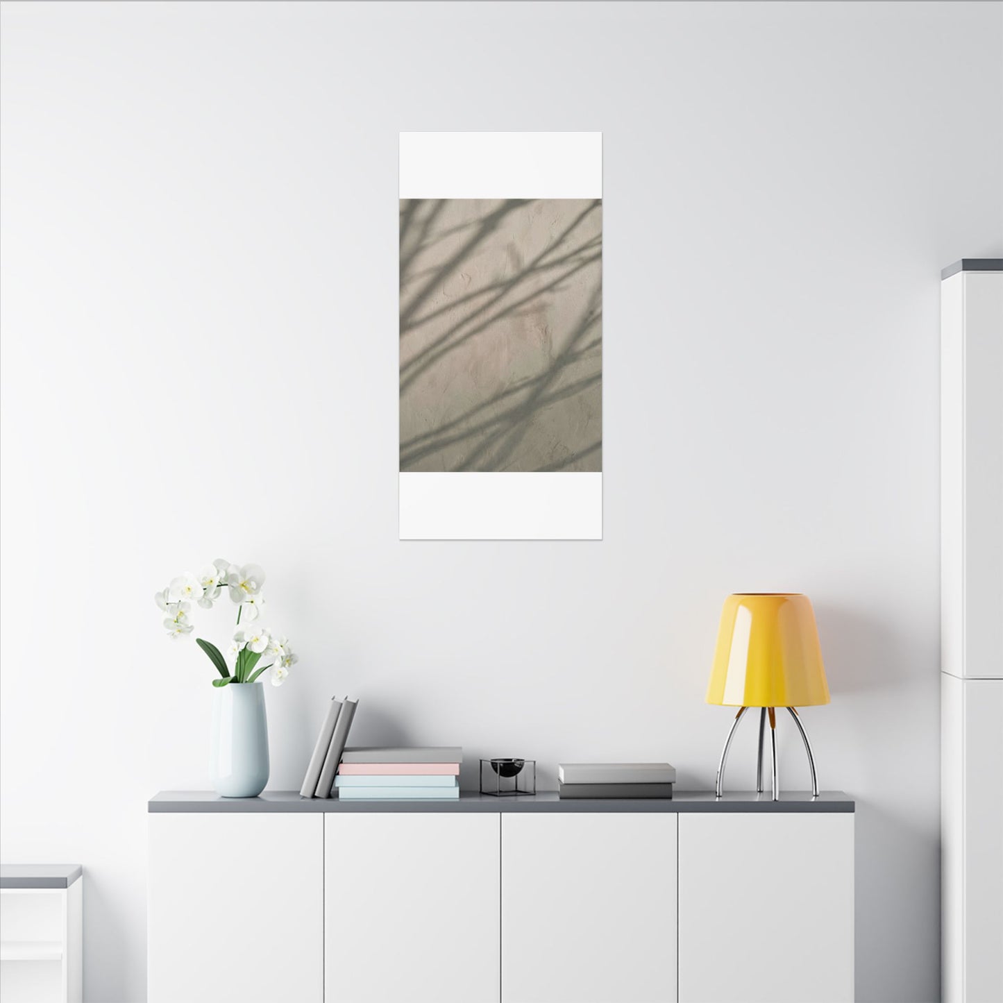 Shadow Play Japanese Pattern Canvas Art | Warm Japandi Art