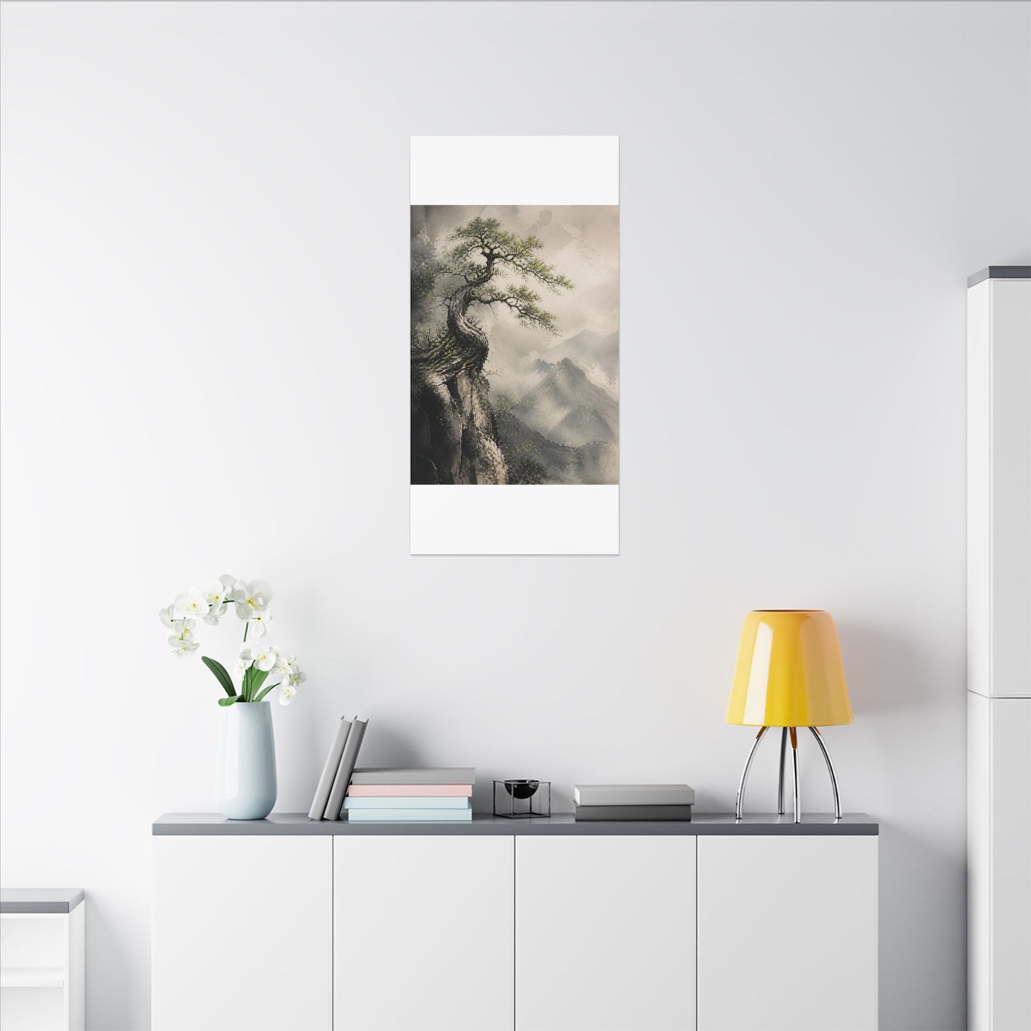 Spring Pine Tree Watercolor Canvas Art | Warm Decor