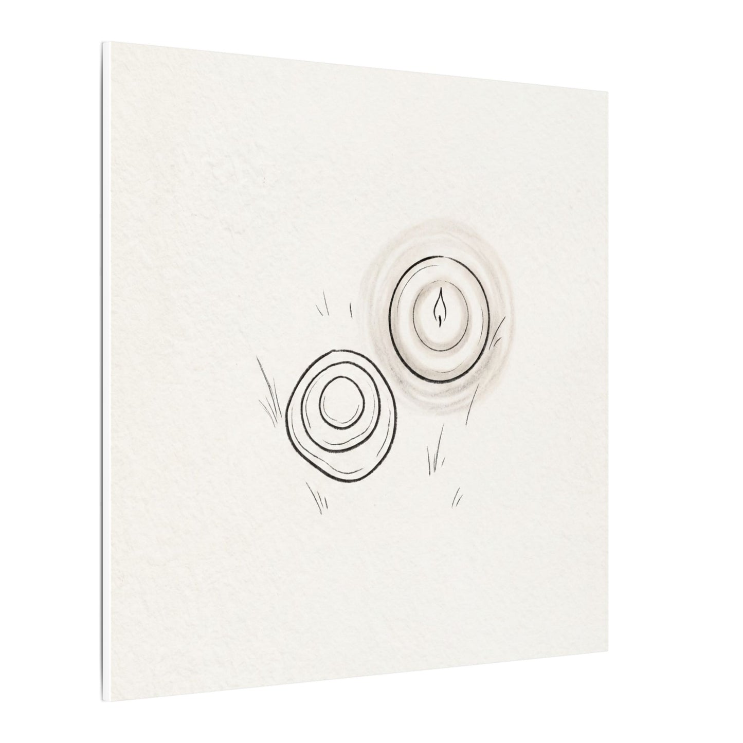 River Stones Canvas Art | Winter Japandi Minimal Line Art