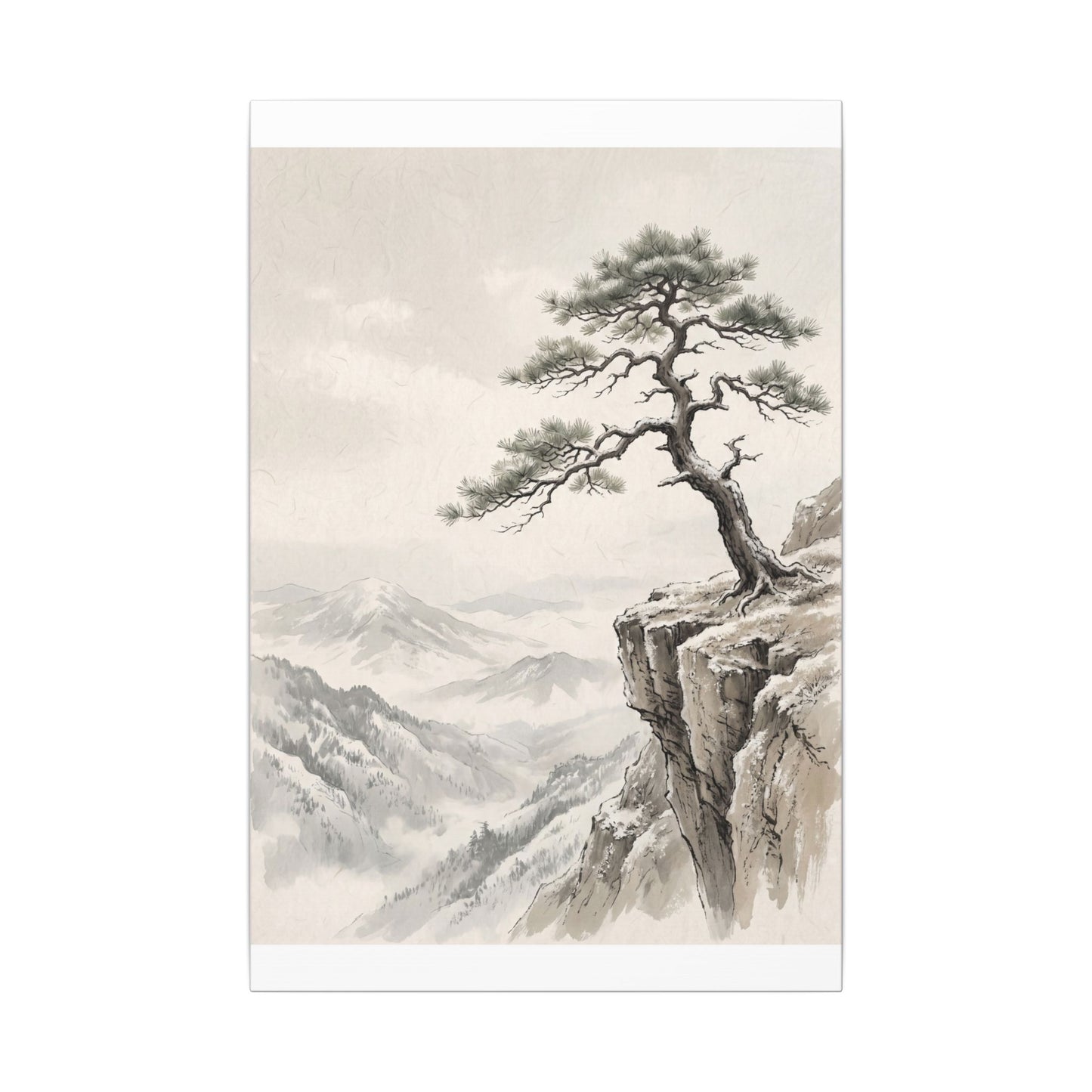 Seijaku Pine Tree Canvas Art - Japandi Japanese Pattern