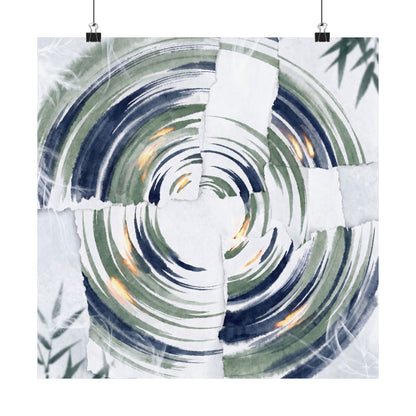 Serene Water Ripple Wall Art Print - Sumi E Zen
