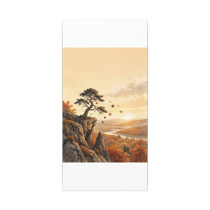Pine Tree Autumn Canvas Art | Japandi Warm Design