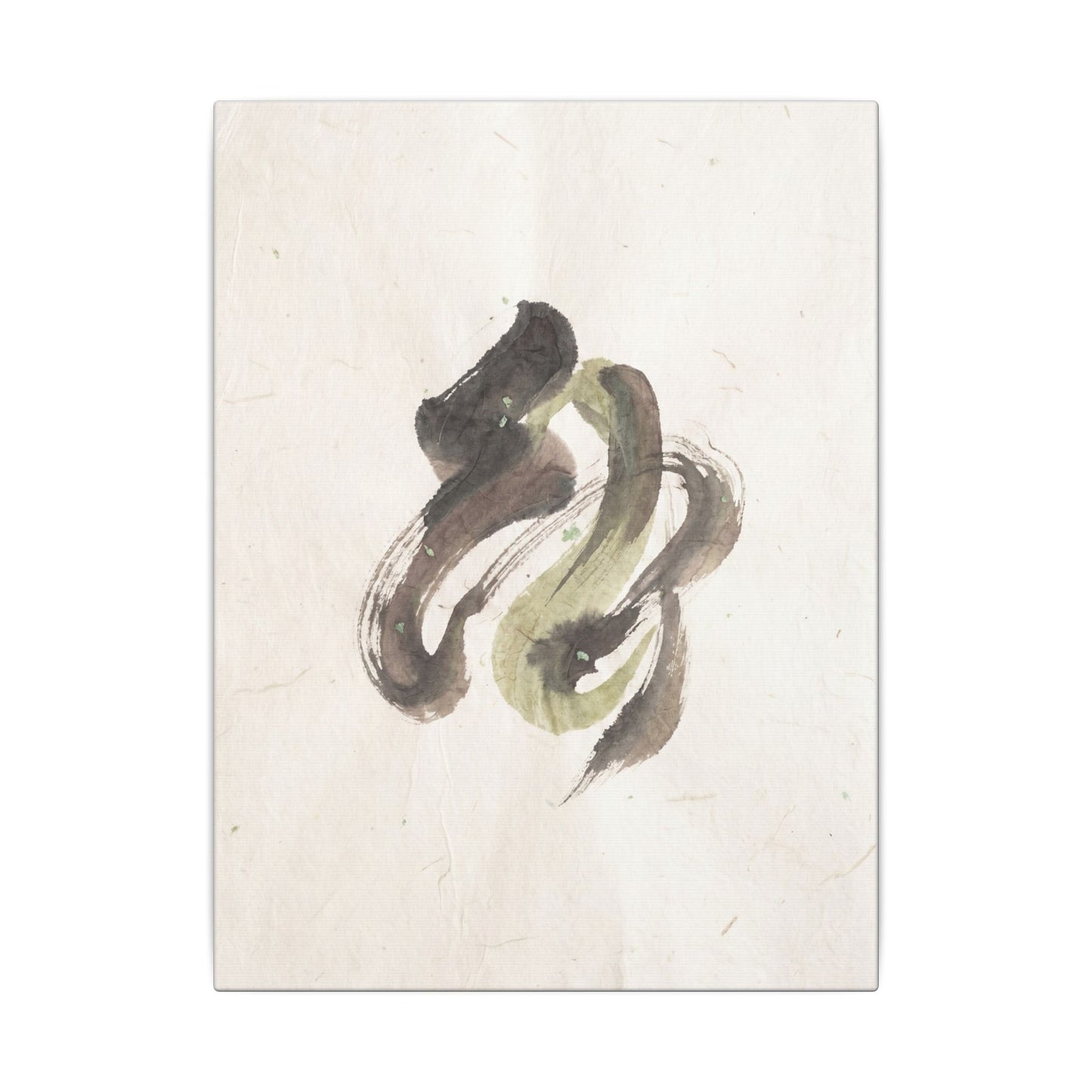 Ink Brushstroke Canvas Art | Spring Japandi Japanese Pattern Art
