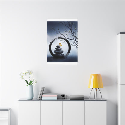 River Stones Spring Canvas Art | Zen Peaceful Design