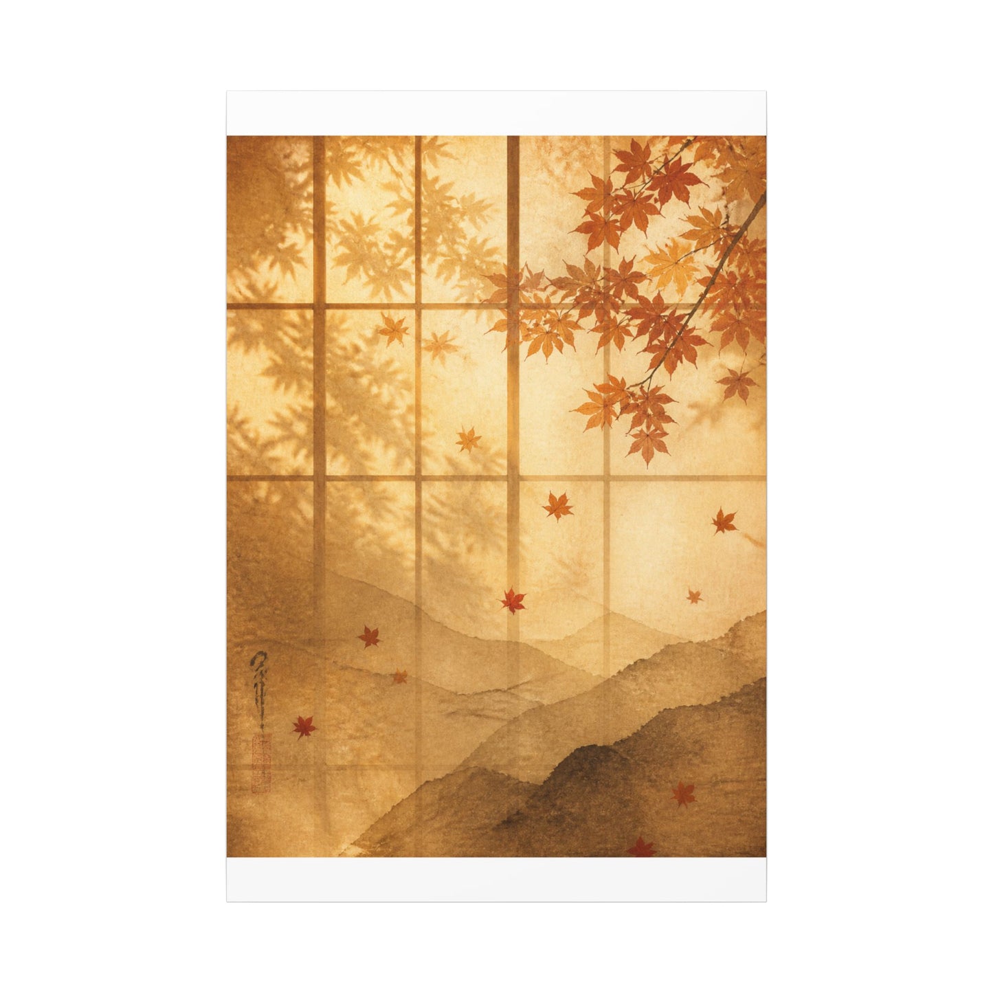 Shoji Screen Texture Canvas Art | Earthy Japandi Art