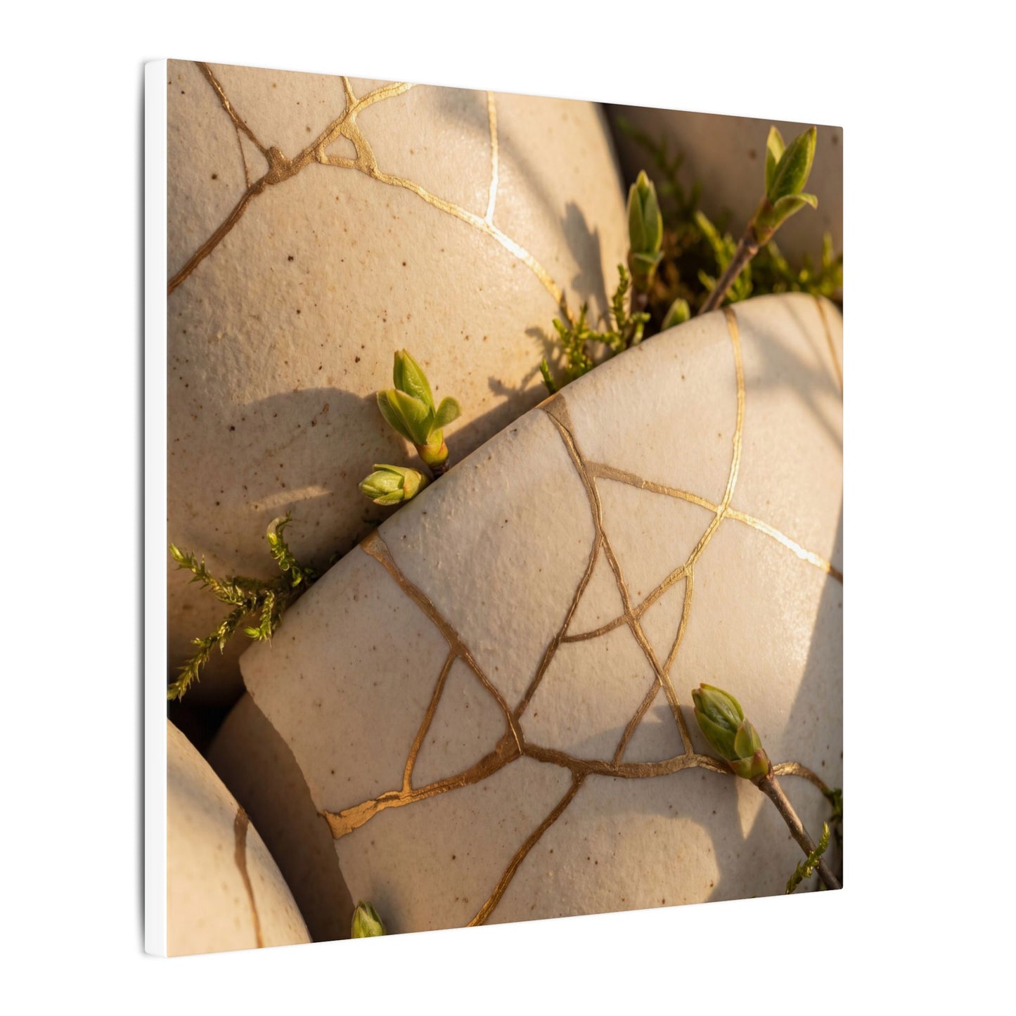 Spring Broken Pottery Gold Vein Canvas Art | Beautiful Decor