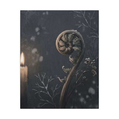 Candlelight Fern Unfurling Canvas Art - Japandi Ma