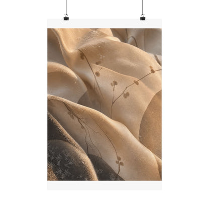 Silk Drape Winter Wall Art Print | Japandi Cozy Design
