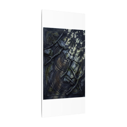 Rock Garden Canvas Art | Winter Dark Japandi Dark Texture Art