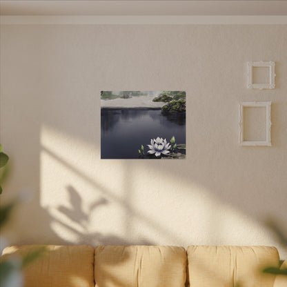 Lotus Flower Karesansui Canvas Art | Tranquil Zen Art