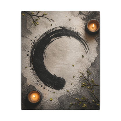 Candlelight Ink Brushstroke Canvas Art - Zen Ma