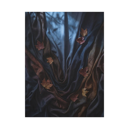 Silk Drape Canvas Art | Autumn Dark Japandi Moody Minimal Art