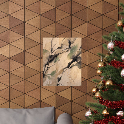 Shadow Play Winter Wall Art Print | Japandi Cozy Design
