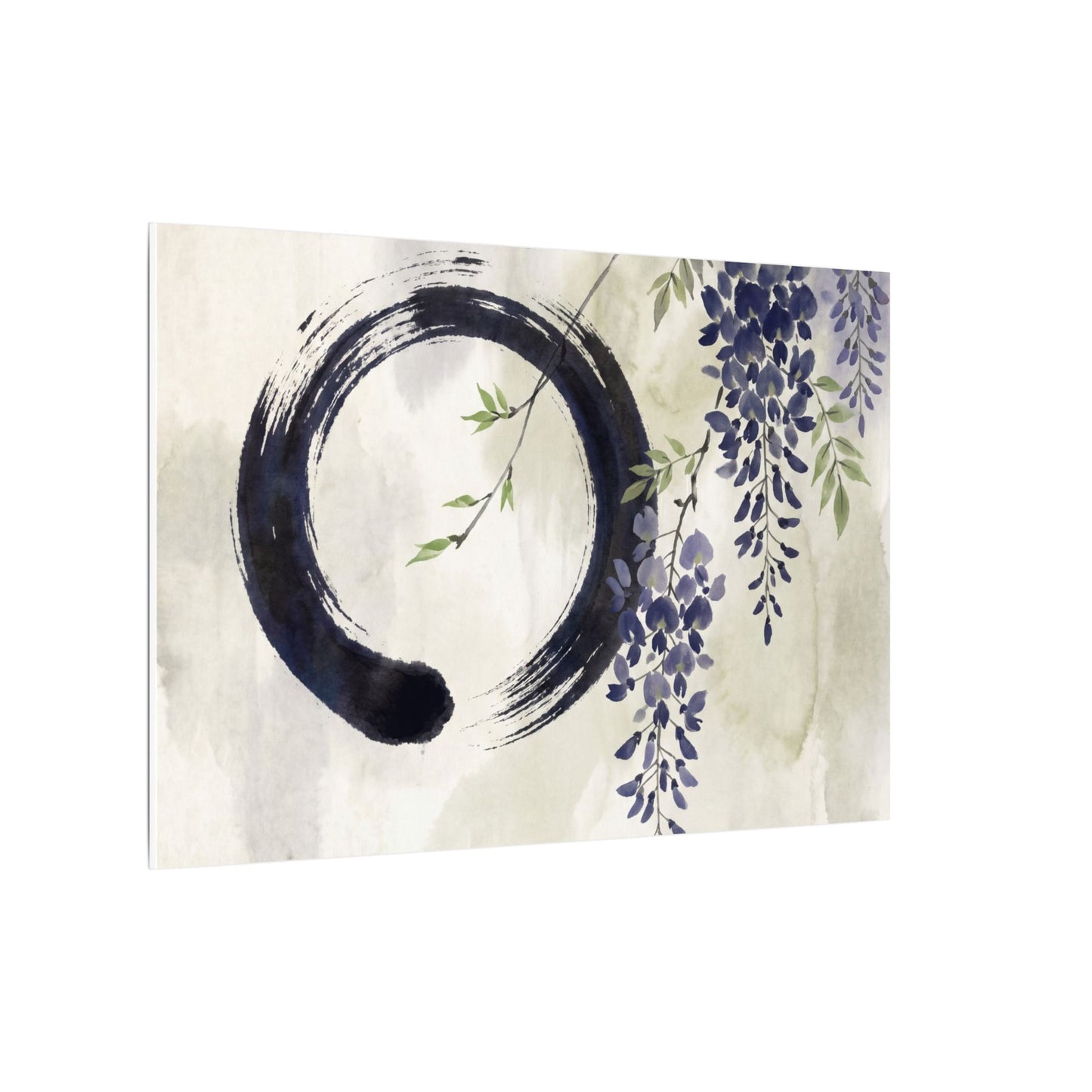 Wisteria Enso Canvas Art | Serene Zen Art