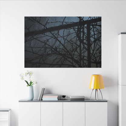 Moonlight Shadow Play Canvas Art - Dark Japandi Shibui
