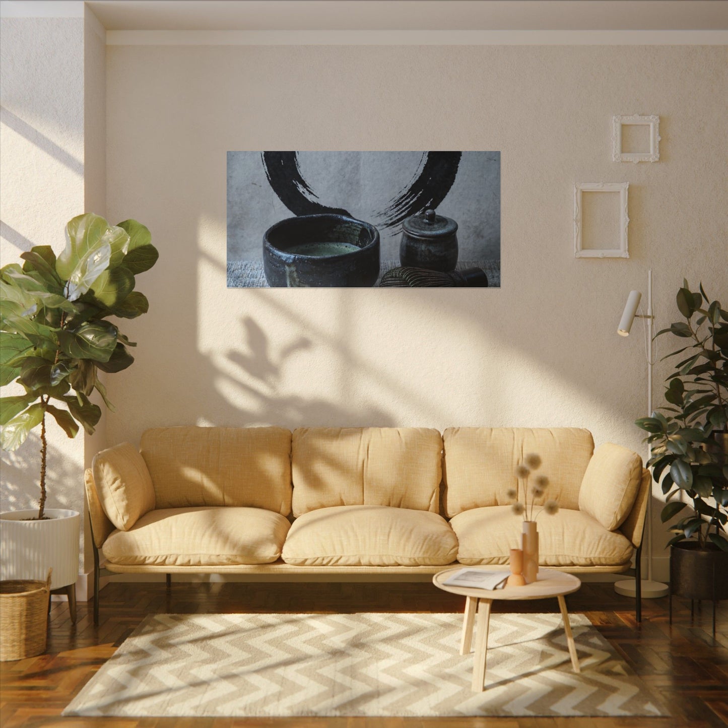 Tea Ceremony Canvas Art | Winter Zen Enso Art