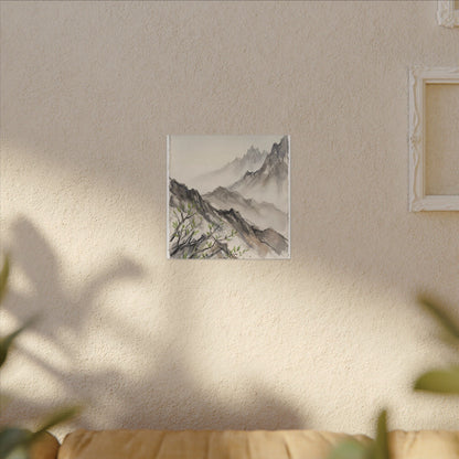 Spring Mountain Mist Texture Canvas Art | Warm Decor