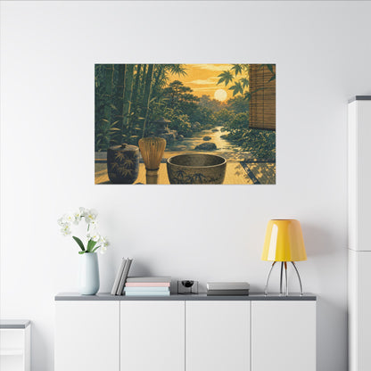 Ma Tea Ceremony Canvas Art - Zen Ukiyo E Inspired