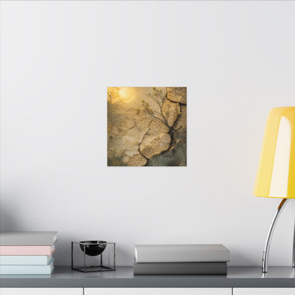 Cracked Earth Spring Canvas Art | Japandi Warm Design