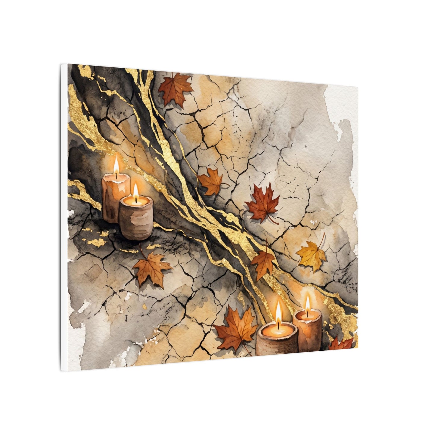 Cracked Earth Autumn Canvas Art | Japandi Warm Design