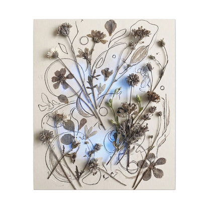 Dried Flowers Minimal Line Canvas Art | Elegant Japandi Art