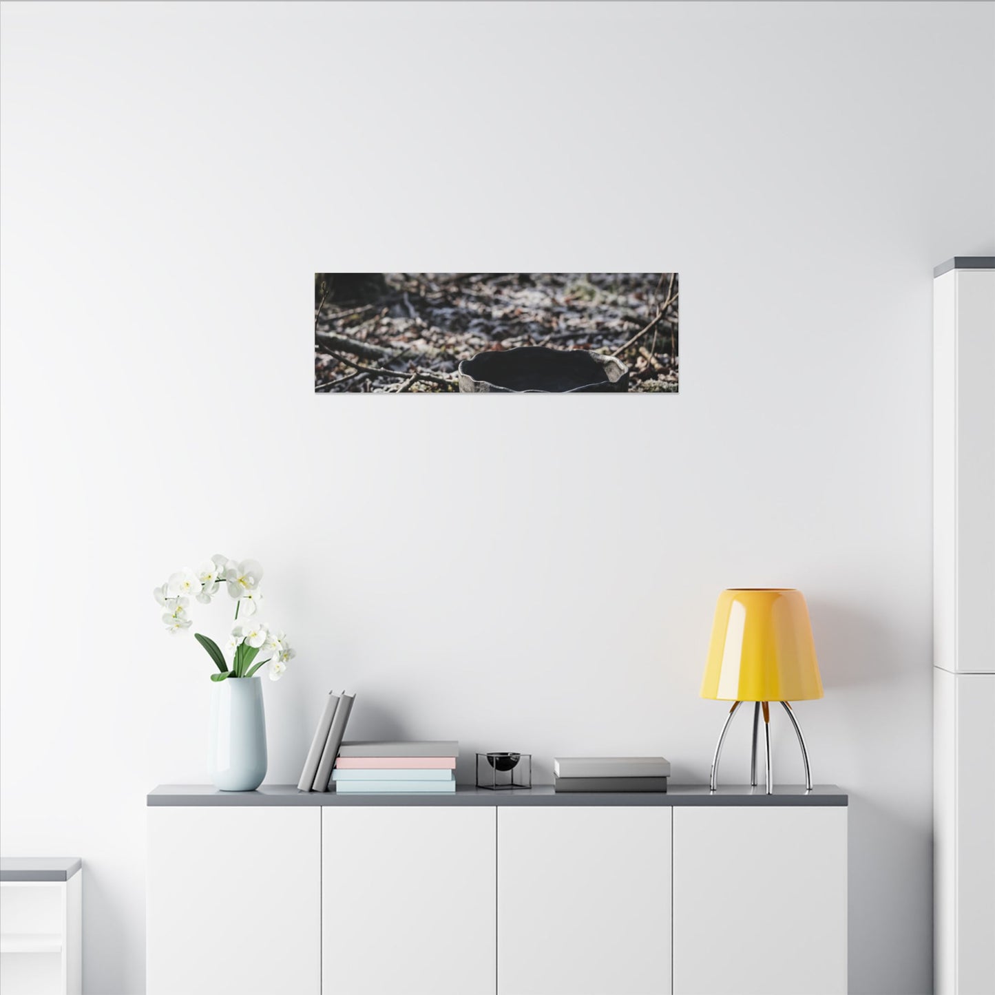 Dappled Ceramic Bowl Canvas Art - Dark Japandi Kanso