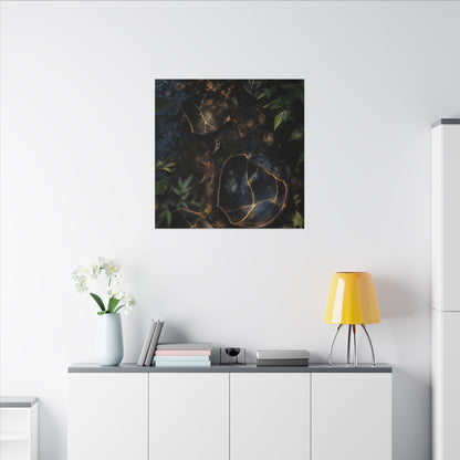 Dark Japandi Broken Pottery in Dappled | Shadow Zen Canvas Art