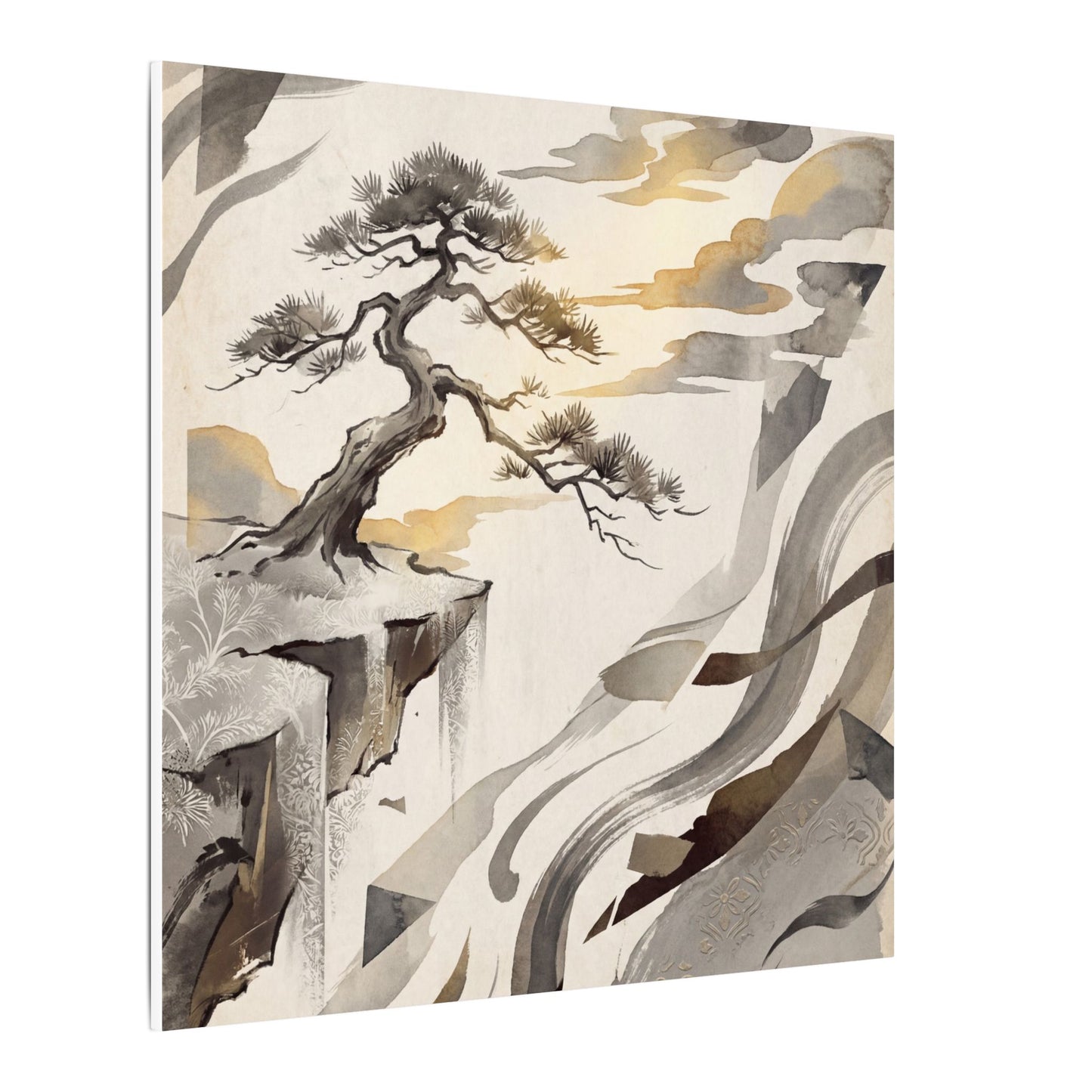 Golden Hour Pine Tree Canvas Art - Japandi Seijaku