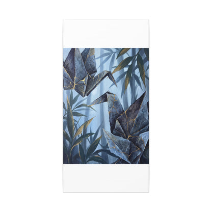 Paper Fold Canvas Art | Summer Kintsugi Crackle Gold Art