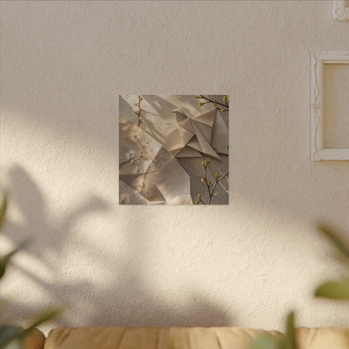Golden Hour Paper Fold Canvas Art - Japandi Fukinsei