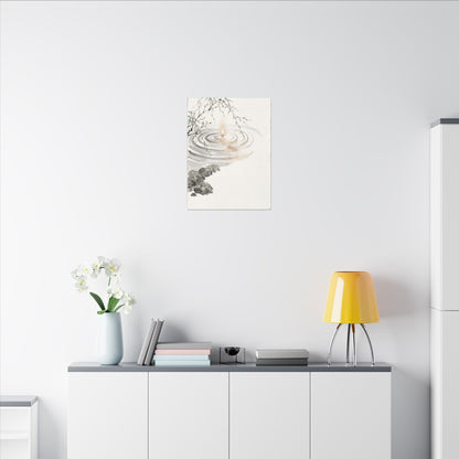 Water Ripple Sumi E Canvas Art | Tranquil Zen Art