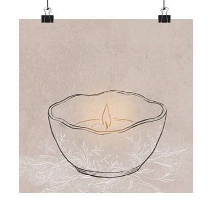 Ceramic Bowl Winter Wall Art Print | Japandi Warm Design Art Print