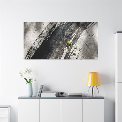 Ink Brushstroke Canvas Art | Spring Dark Japandi Moody Minimal Art