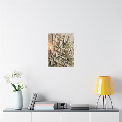 Japandi Paper Fold in Candlelight | Texture Canvas Art