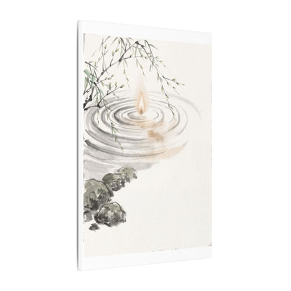Water Ripple Sumi E Canvas Art | Tranquil Zen Art