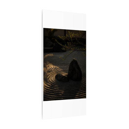 Ma Rock Garden Canvas Art - Dark Japandi Shadow Zen