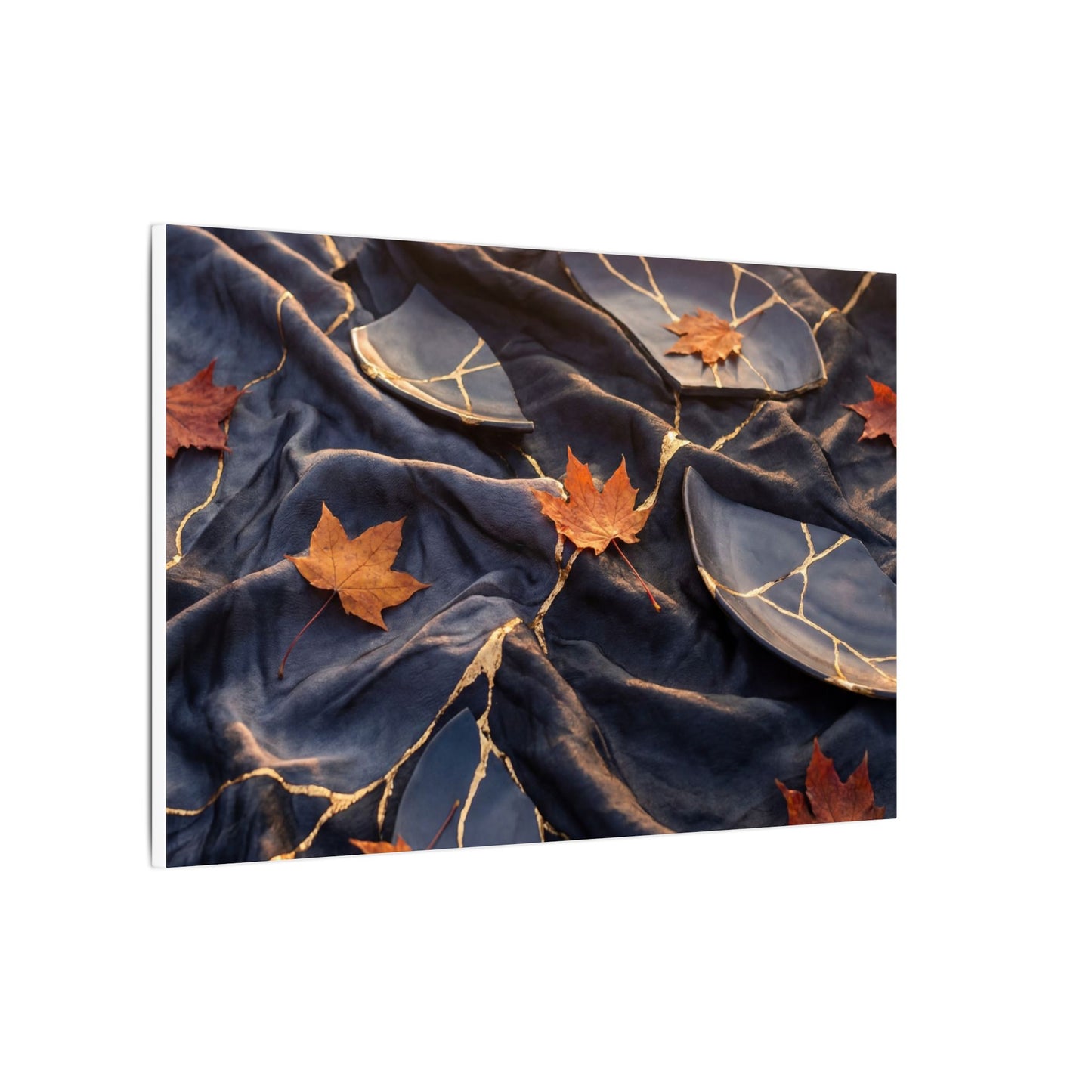 Golden Hour Silk Drape Canvas Art - Kintsugi Shibui
