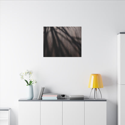 Dark Japandi Shadow Play in Dawn | Moody Minimal Canvas Art