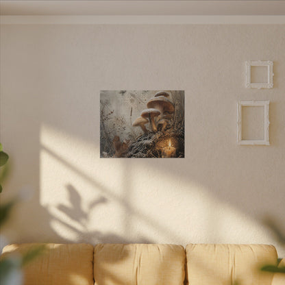 Wild Mushrooms Texture Canvas Art | Elegant Japandi Art