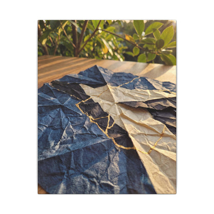Golden Hour Paper Fold Canvas Art - Kintsugi Ma