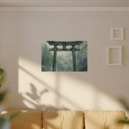 Earthy Torii Gate Canvas Art - Watercolor Japandi