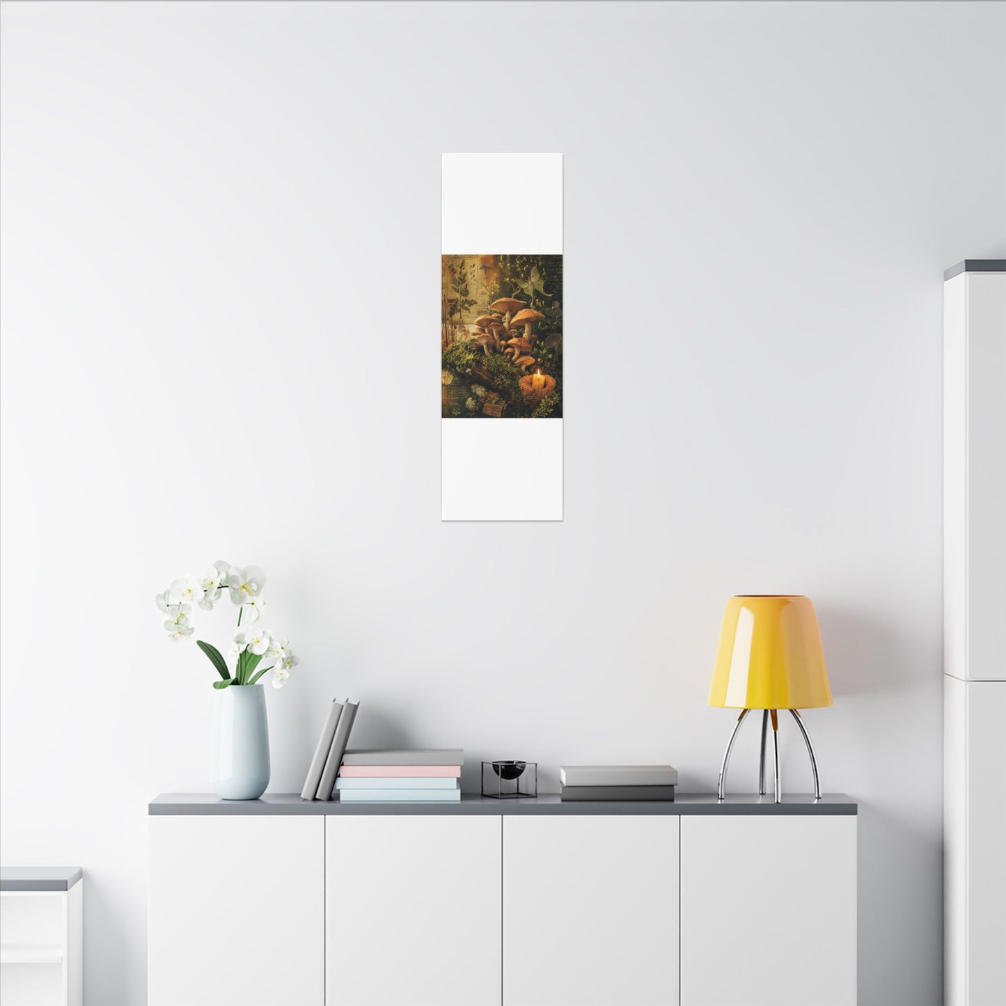 Spring Wild Mushrooms Herbarium Canvas Art | Earthy Decor