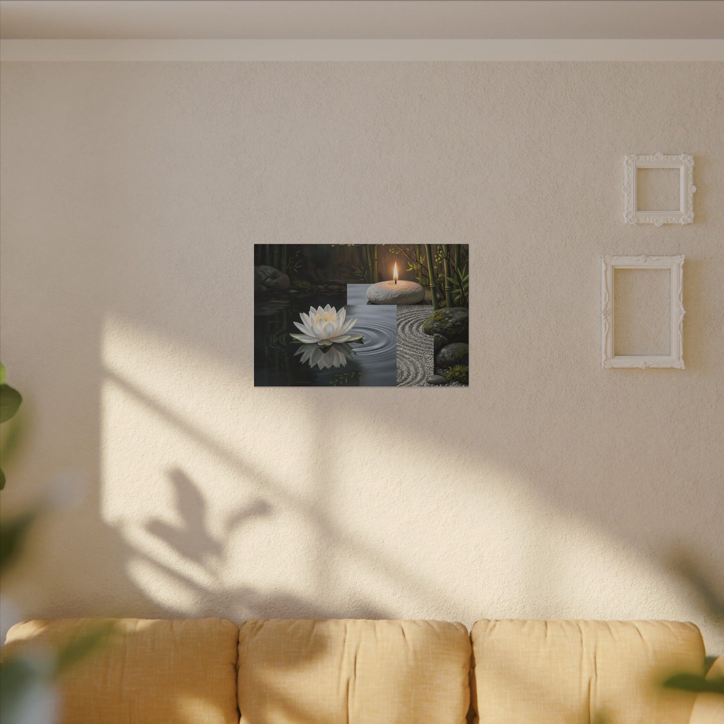 Candlelight Lotus Flower Canvas Art - Zen Kanso